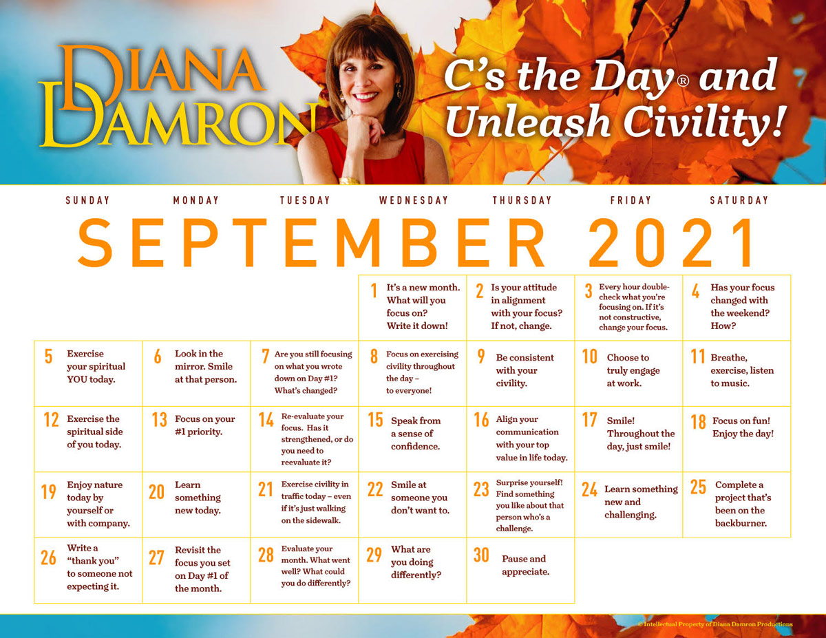 Sept 2021 Calendar by Diana Damron